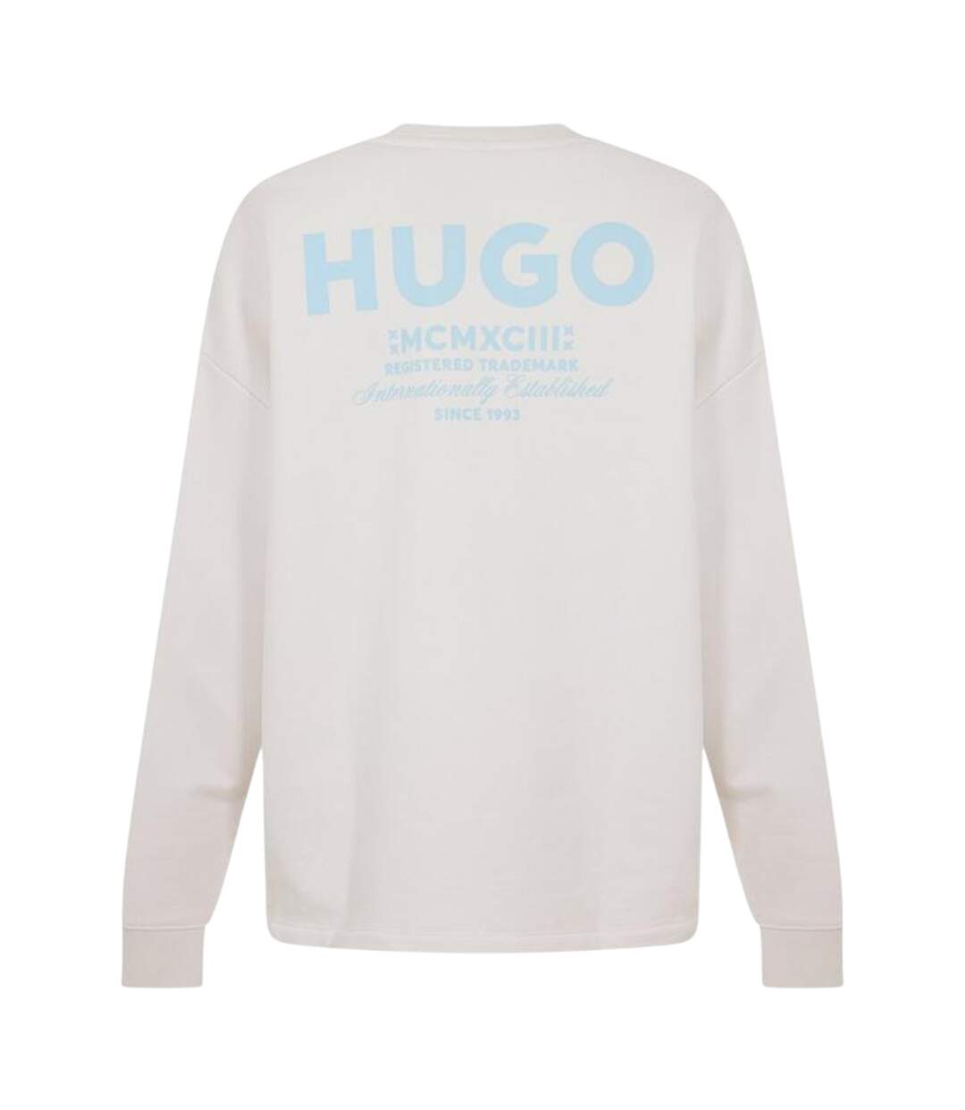 Mens Naviu Back Print Sweatshirt White Hugo-2