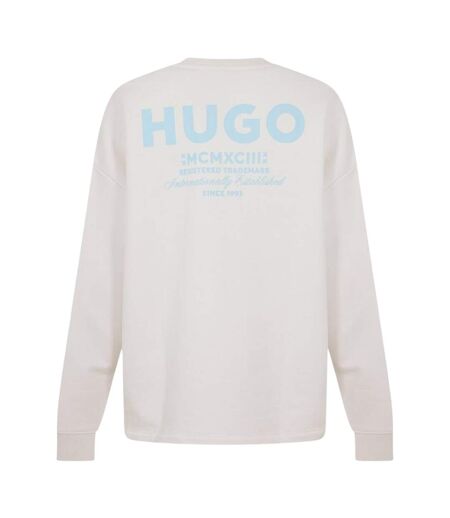 Mens Naviu Back Print Sweatshirt White Hugo