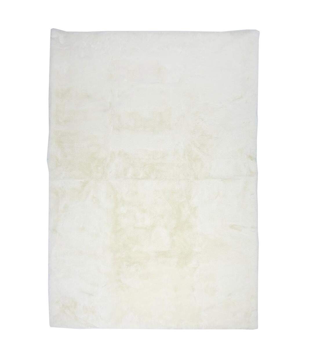 Tapis Imitation Fourrure Fin 120x170cm Écru-1