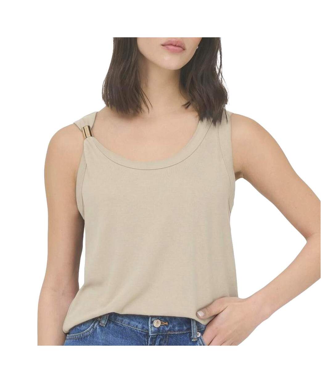 Débardeur beige femme jdy uffa-1