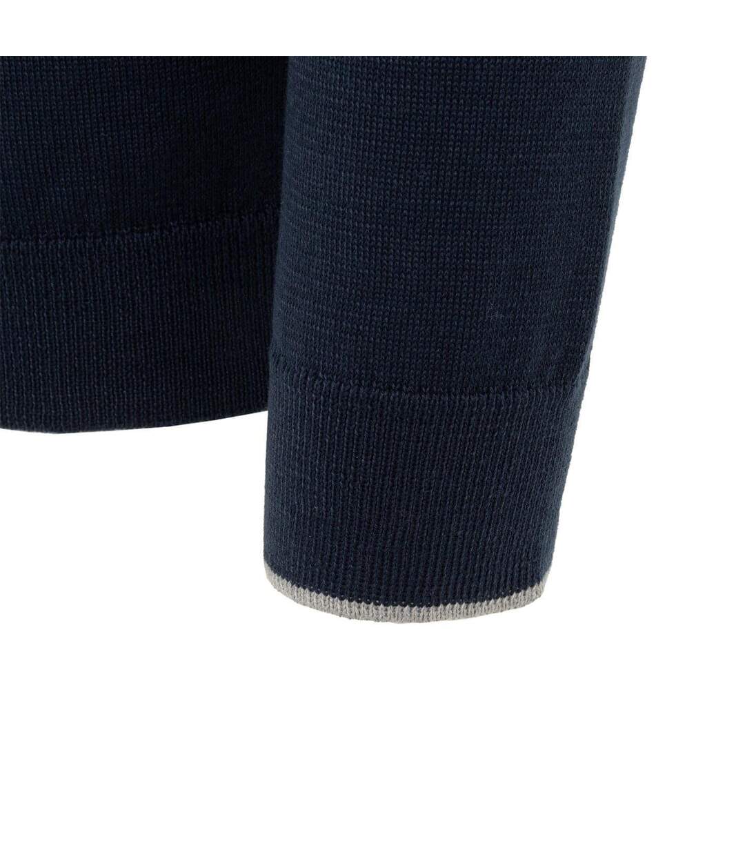 Mens Long-sleeved Polo Shirt Navy Grey Firetrap-4