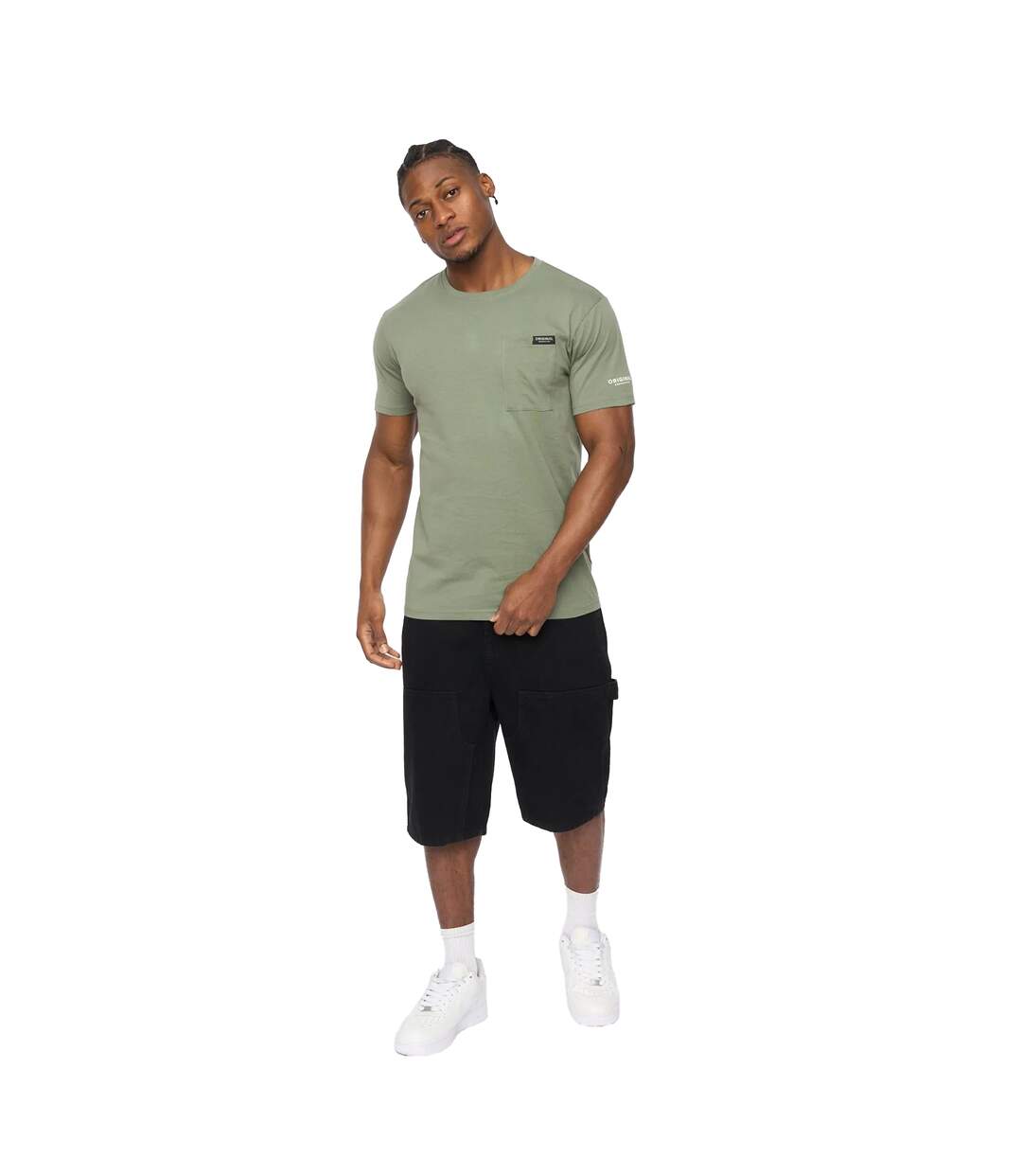 Mens Portville Everyday T-shirt Olive Crosshatch-4