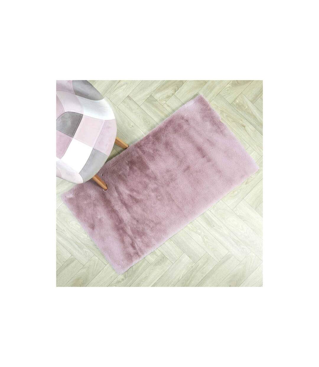 Tapis Imitation Fourrure Fin 60x110cm Rose-5
