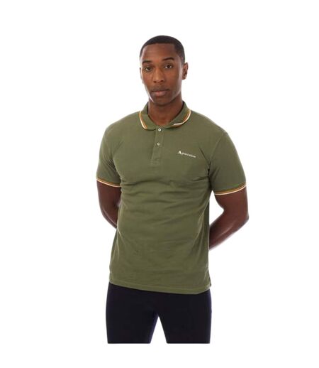 Polo Manches Courtes Homme Vert Blanc Aquascutum