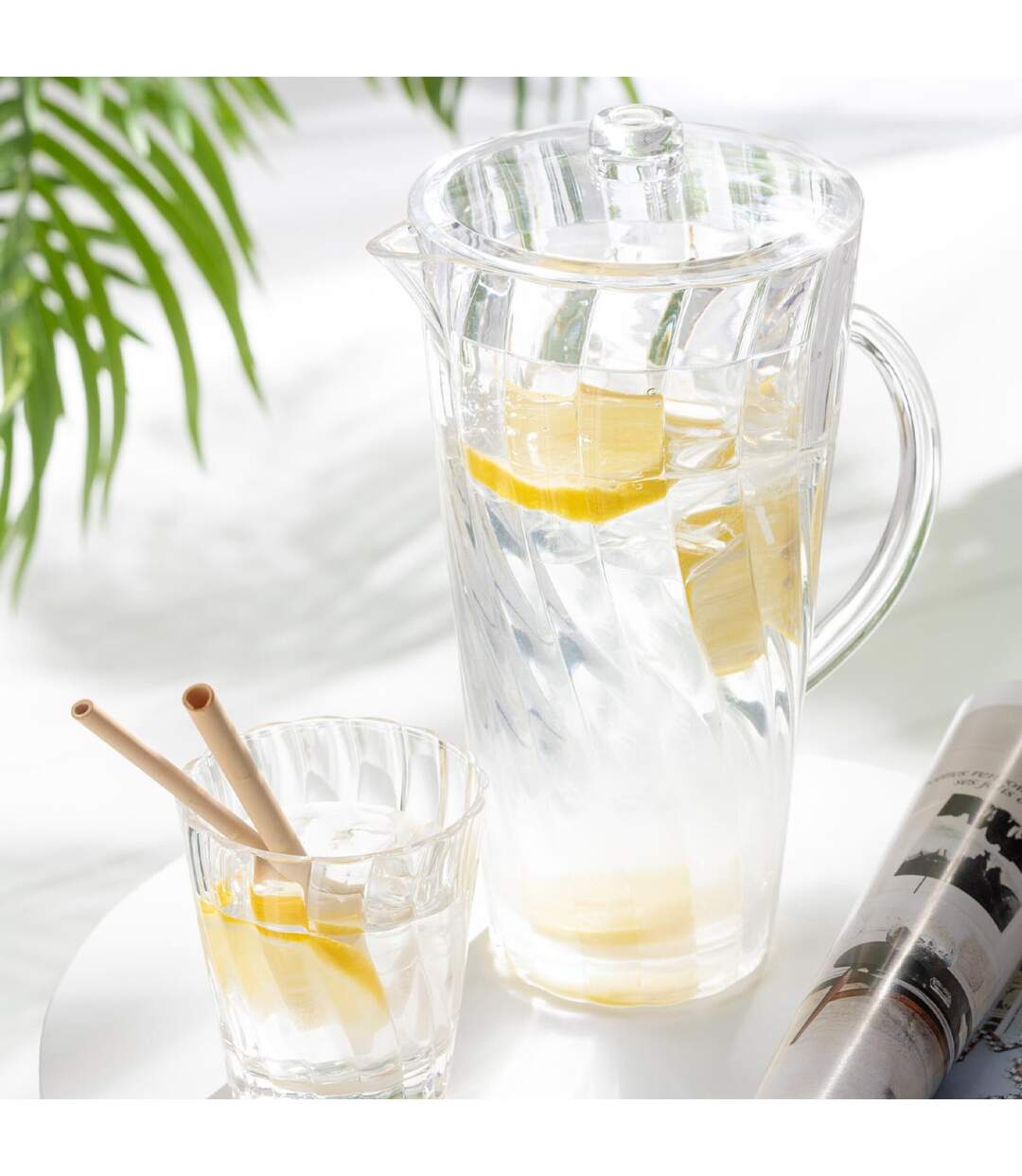 Carafe Réutilisable Vague 2,32L Transparent-3