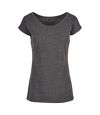 Build Your Brand Womens/Ladies Wide Neck T-Shirt (Charcoal)