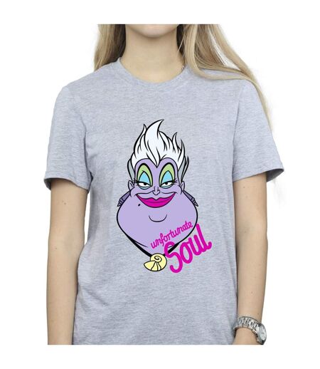 Disney Womens/Ladies Villains Ursula Unfortunate Soul Cotton Boyfriend T-Shirt (Gris sportif) - UTBI47142
