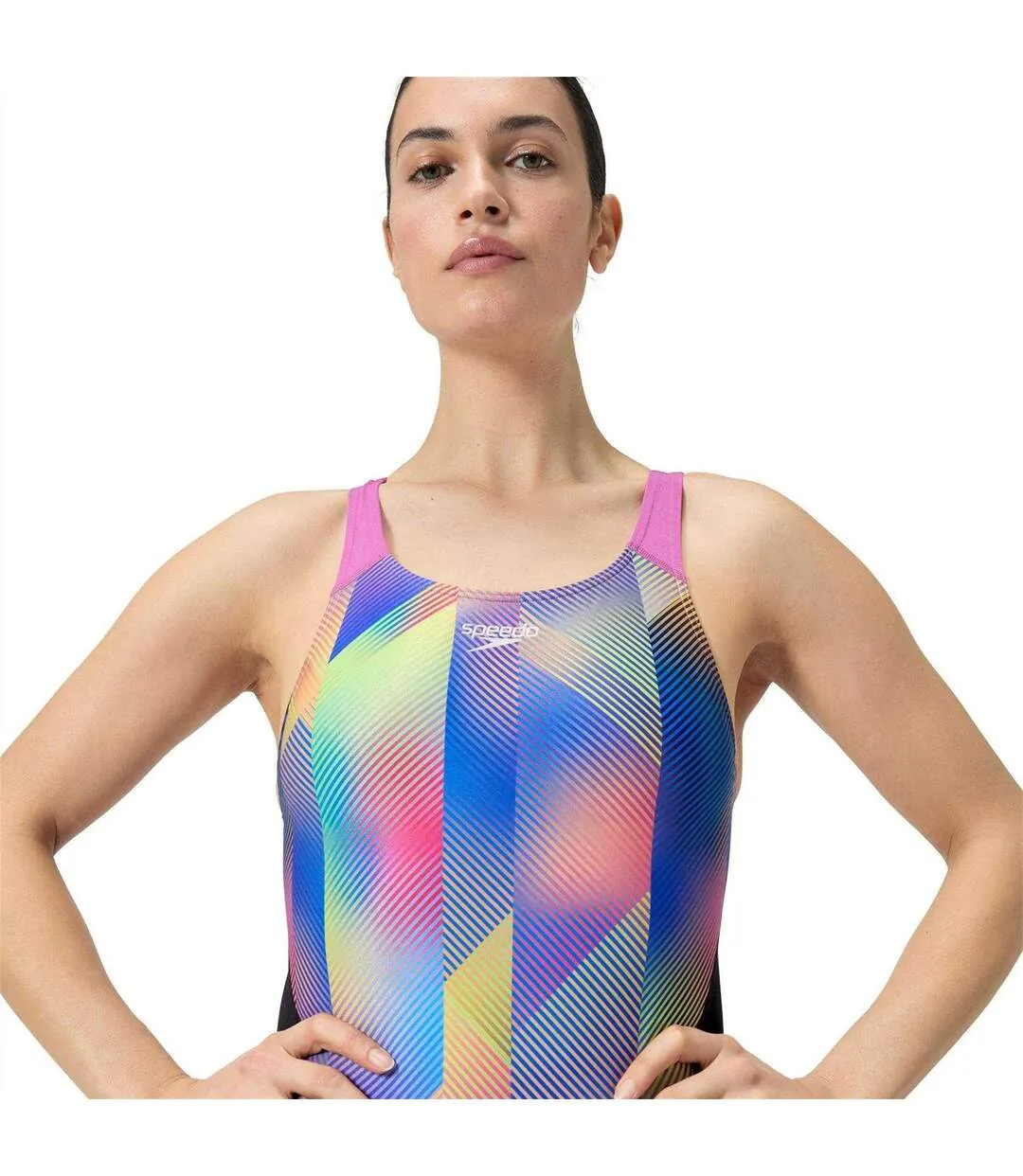 Maillot De Bain 1 Pièce Femme Noir Rose Speedo-4