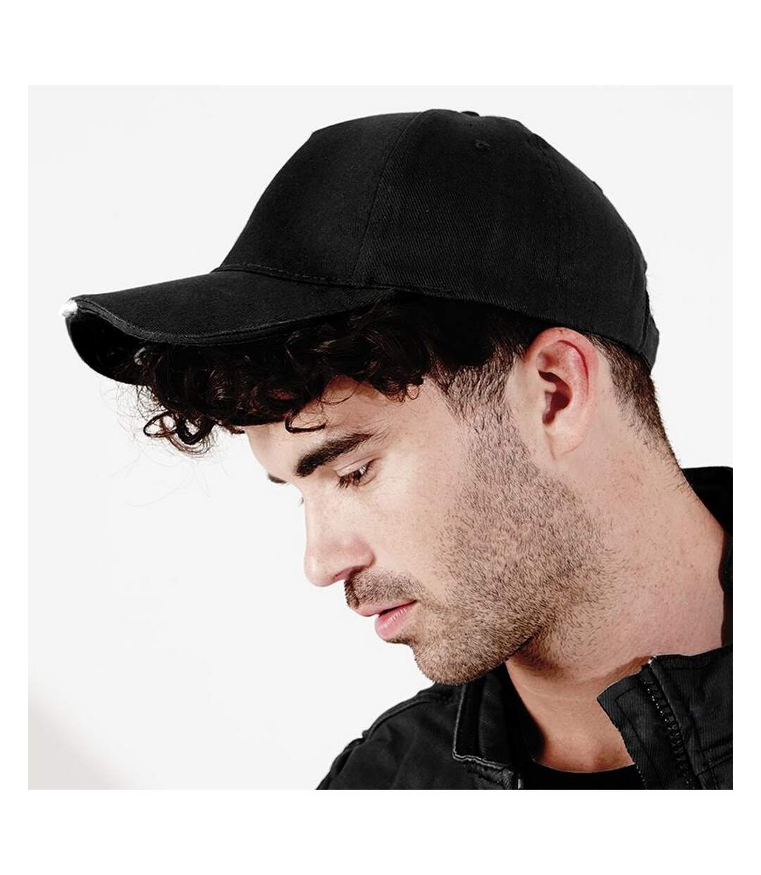 Lot de 2  Casquette de baseball avec led homme noir Beechfield-2