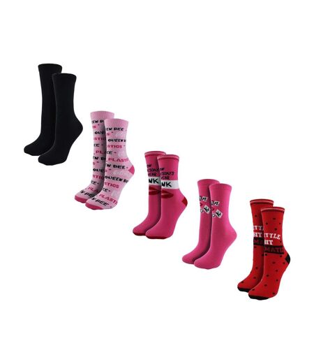 Ladies Mean Girls Gift: 5 Pairs of Casual Mid-Calf Novelty Mean Girls Socks