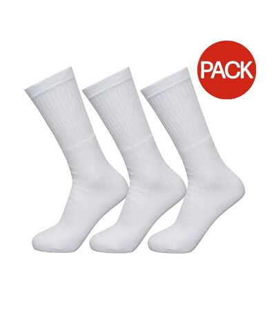 Pack Of 3  Unisex Adult Sports Crew Socks  White Exceptio