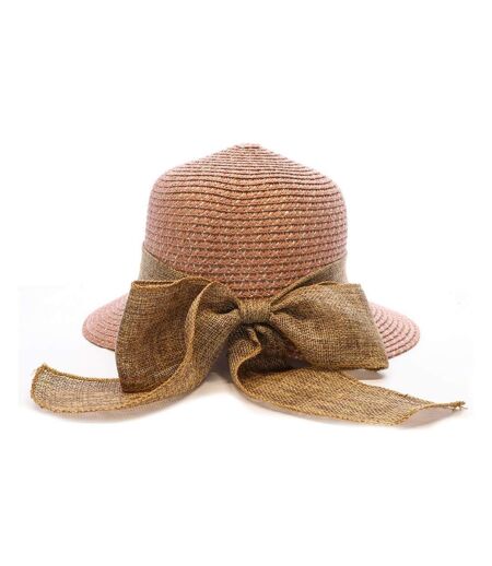 Chapeau de soleil en paille rose via lorenzo pan coupe ocean