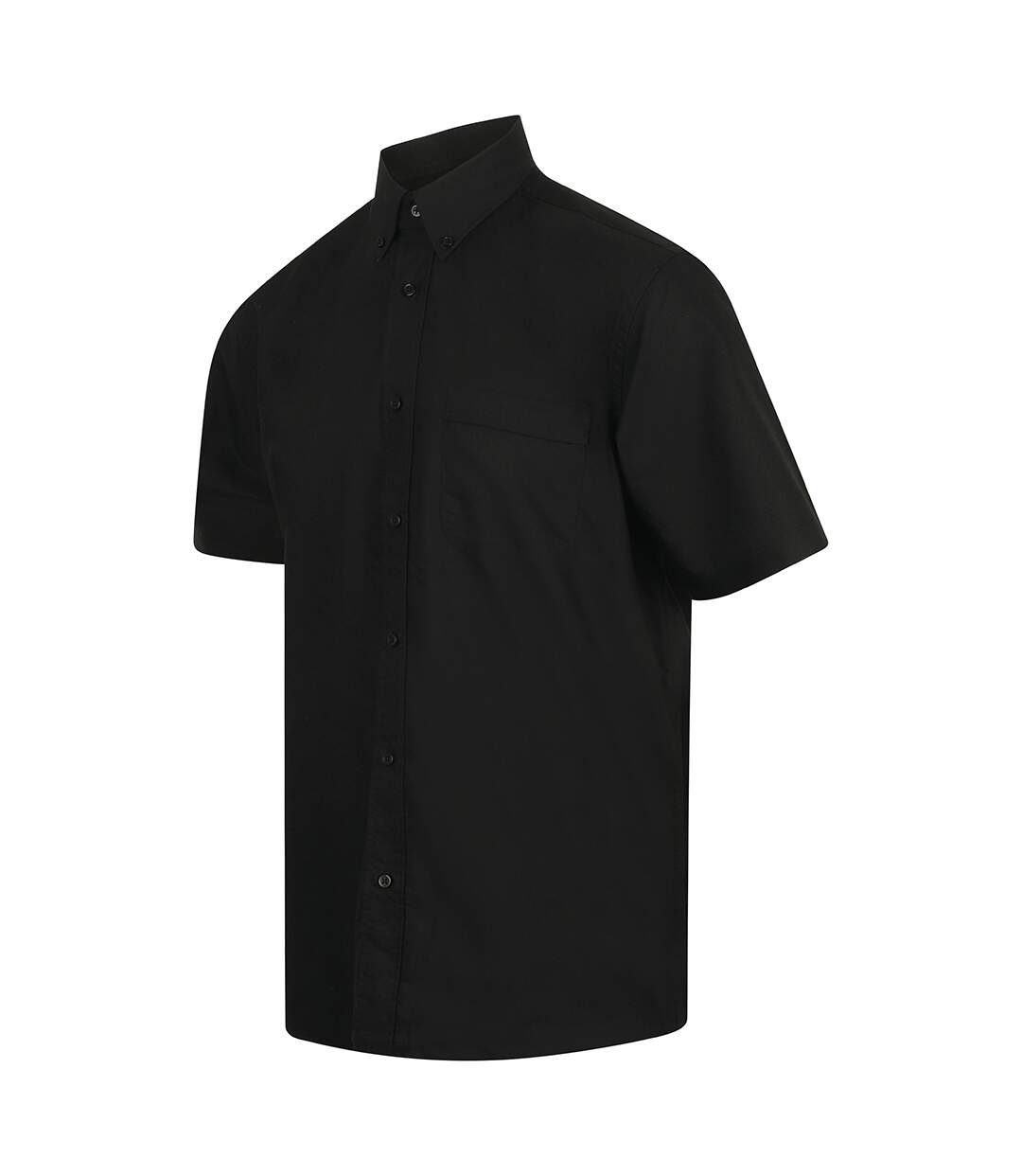 Mens Wicking Short Sleeve Work Shirt Black Henbury-3