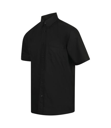 Mens Wicking Short Sleeve Work Shirt Black Henbury