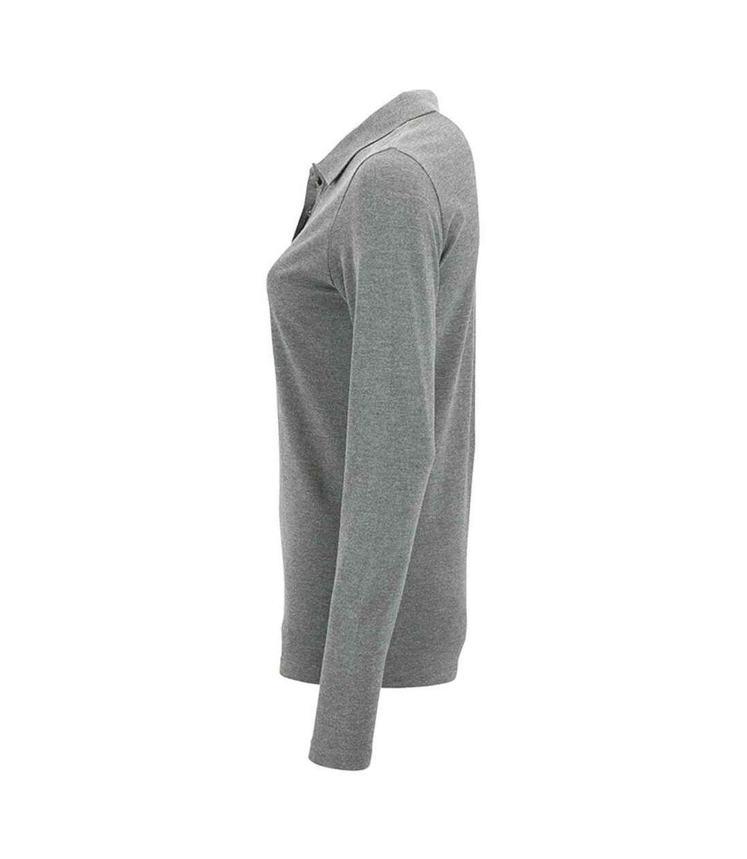 Polo Perfect Femme Gris Chiné SOLS-3