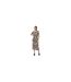 Womens/ladies Zebra Print Jersey Front Tie Midi Dress White Black Biba-1