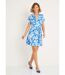 Robe courte imprimée col tailleur-1