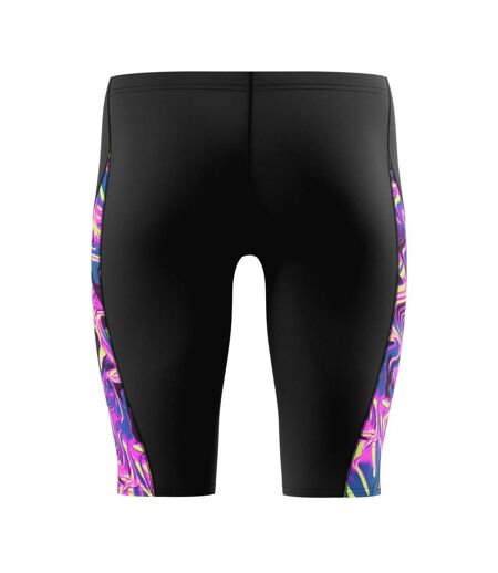 Mens Spliced Abstract Endurance+ Jammer Shorts Black Pink Speedo