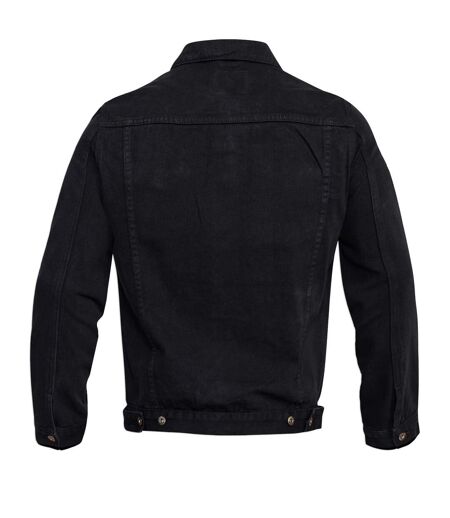 Duke Mens Western Trucker Style Denim Jacket (Black) - UTDC102