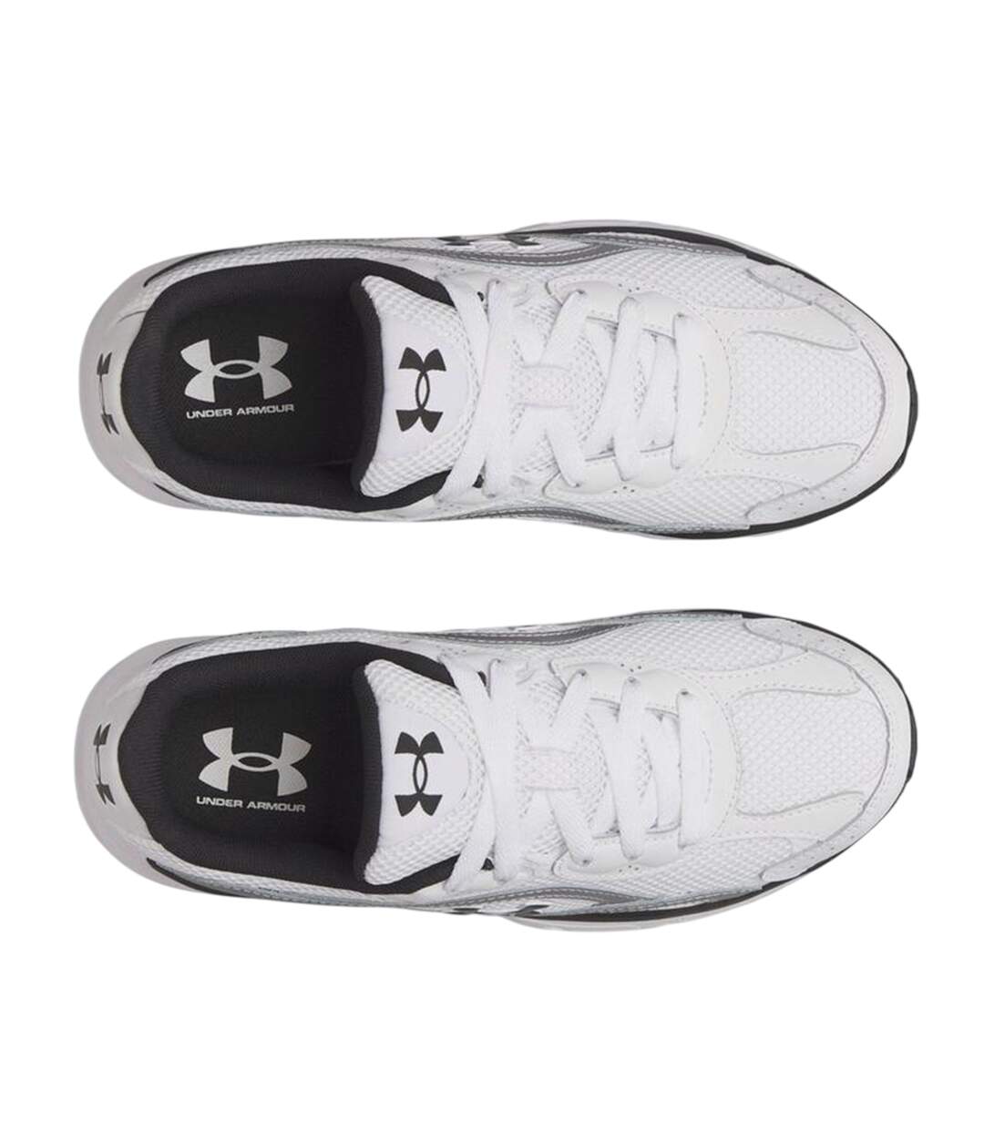 Womens/ladies Performance Tech Trainers White Silver Under Armour-3