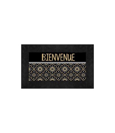 Tapis Relief Imprimé Tomina 45x75cm Noir & Or