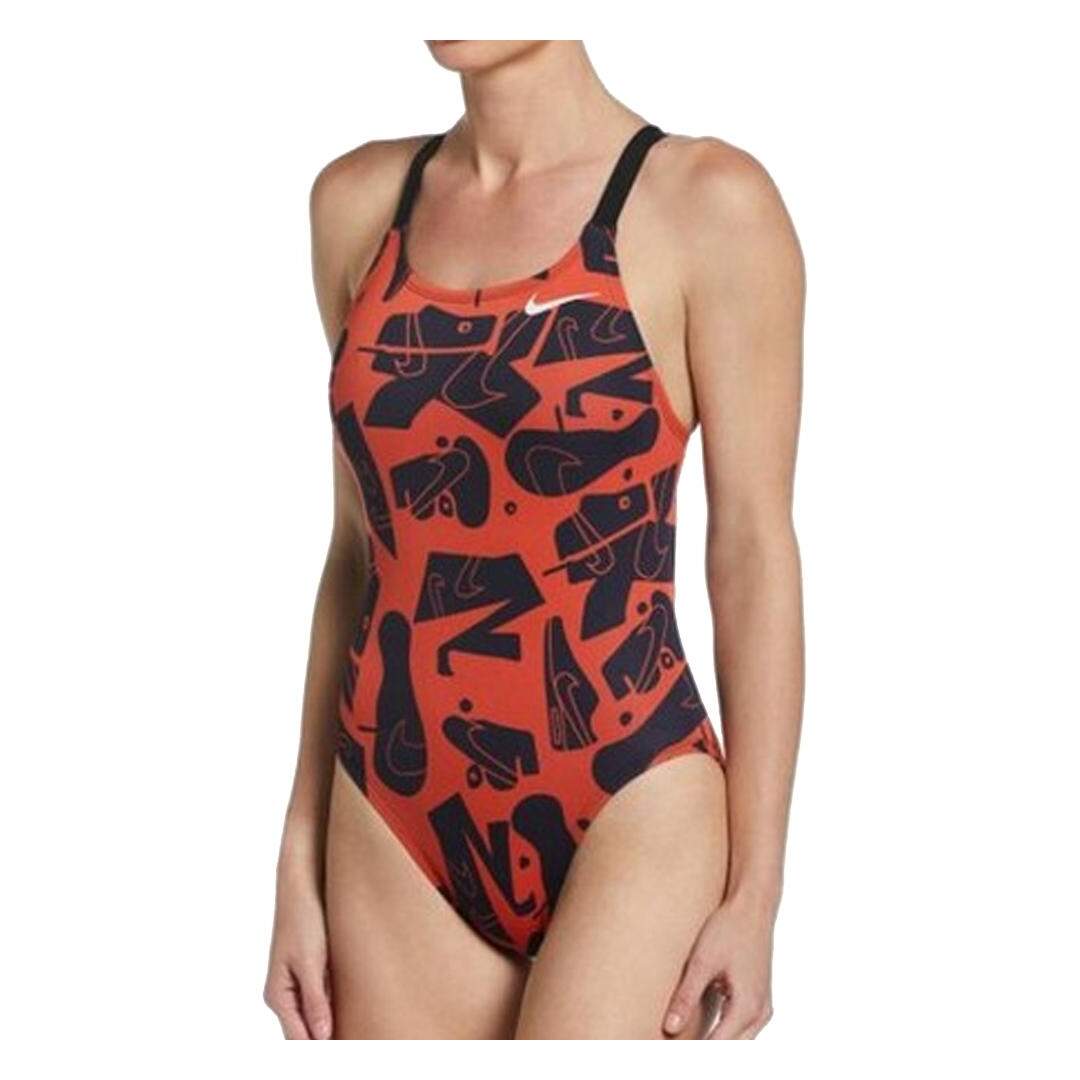 Maillot de bain Noire/Rouge Femme Nike Fast Back - 26-1