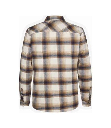 Chemise carreaux marron/beige homme petrol industries sleeve check