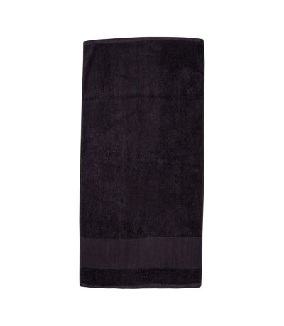 Bordered printable bath towel one size black Towel City