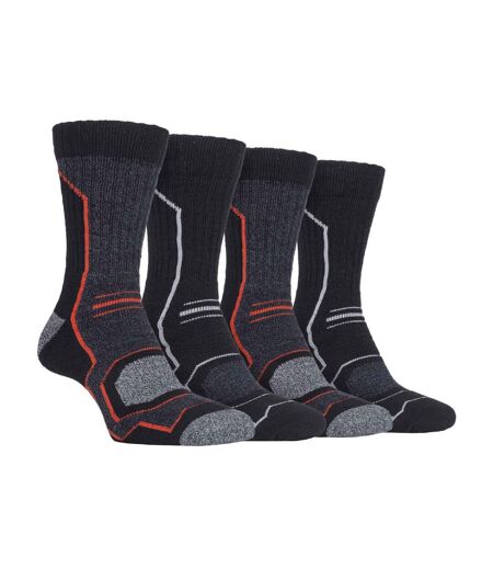 4 Pack Mens Cushioned Anti Blister Hiking Socks