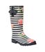 Bottes De Pluie Elena Femme Bleu Marine Blanc Rose Trespass-1