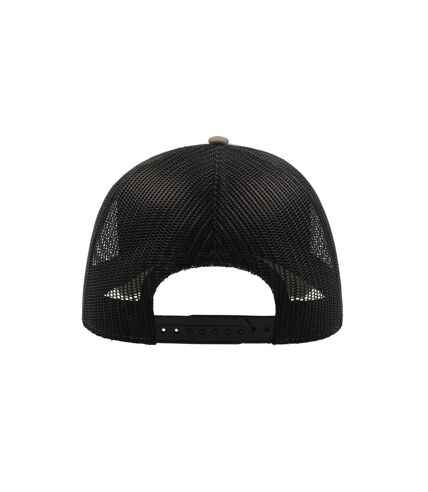 Atlantis Rapper Cotton 5 Panel Trucker Cap (Olive/Black) - UTAB206