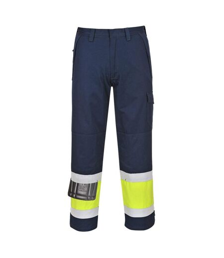 Portwest Mens Hi-Vis Modaflame Work Trousers (Yellow/Navy) - UTPW1501