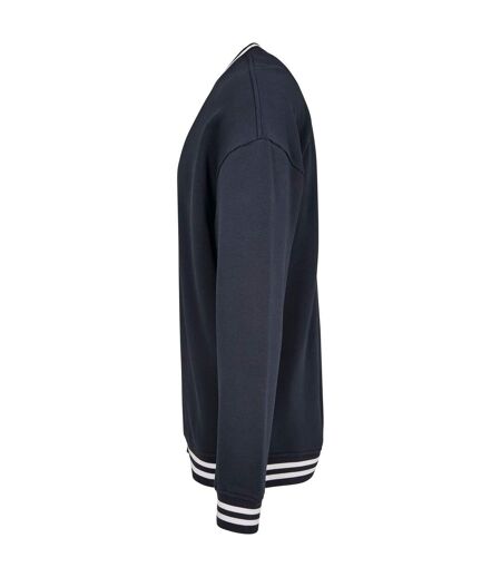 Sweat College Adulte Bleu Marine Blanc Build Your Brand