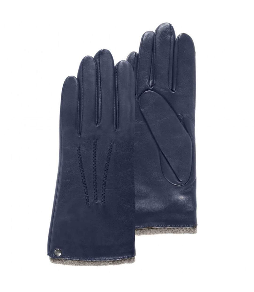 Isotoner Gants femme en cuir d'agneau pleine fleur, doublés cachemire