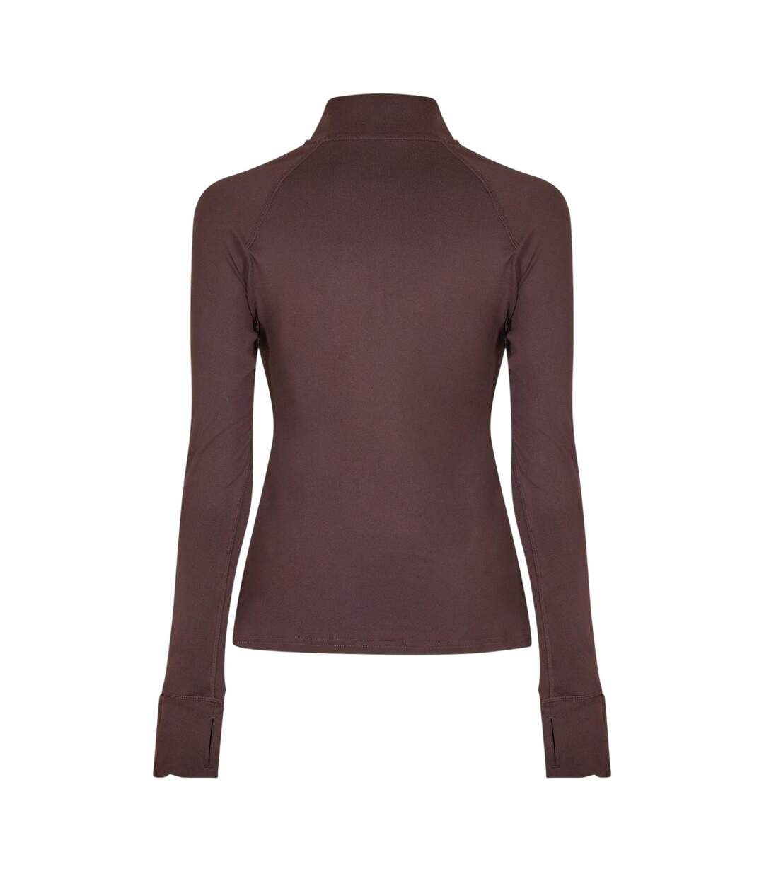 Womens/ladies Plain Long-sleeved Base Layer Top Espresso USA-3