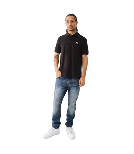 Mens Buddha Logo Polo Shirt Jet Black True Religion