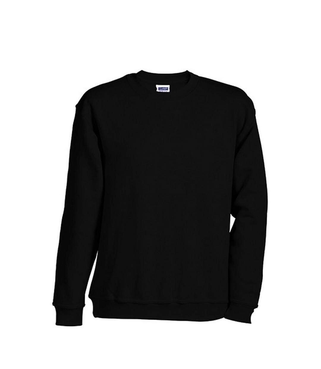 Unisex round heavy sweatshirt black James and Nicholson-1