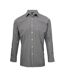 Premier Mens Microcheck Long Sleeve Shirt (Black/White) - UTRW5526