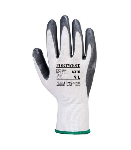 Portwest Unisex Adult A310 Flexo Nitrile Grip Gloves (Gray/White) (XL) - UTPW1164