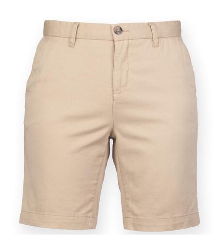 Front Row Womens/Ladies Cotton Rich Stretch Chino Shorts (Stone)