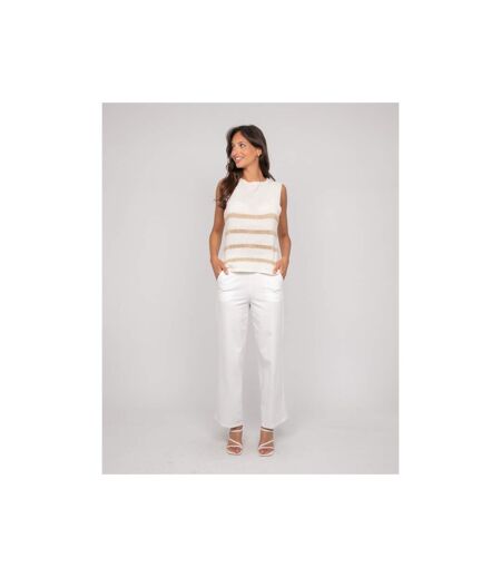 Pull sans manches rayures lurex KAVIA - Dona X Lisa