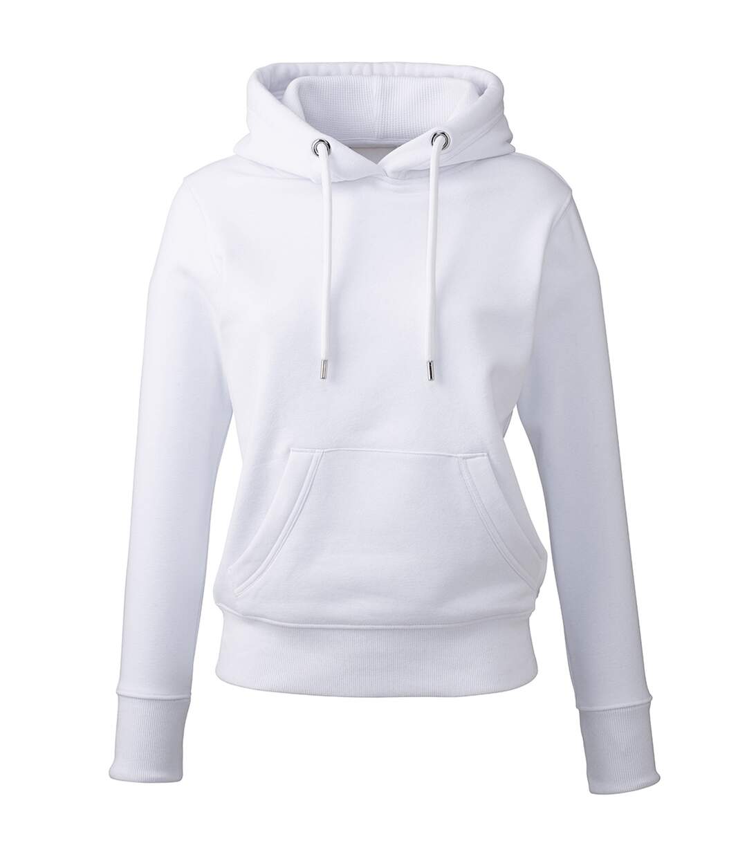 Womens/ladies Organic Hoodie White Anthem-2