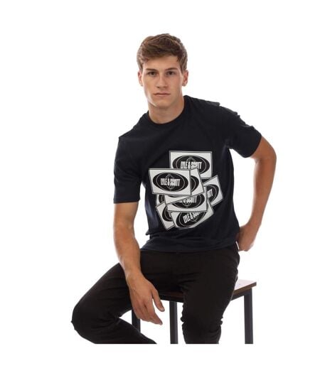 T-shirt Style Autocollant De Foot Homme Bleu Marine Lyle & Scott