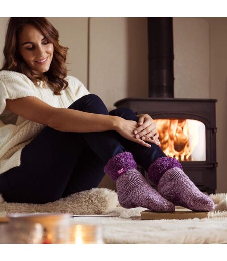 Ladies Non Slip Thermal Low Cut Slipper Bed Socks with Grips