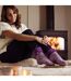 Ladies Non Slip Thermal Low Cut Slipper Bed Socks with Grips-3