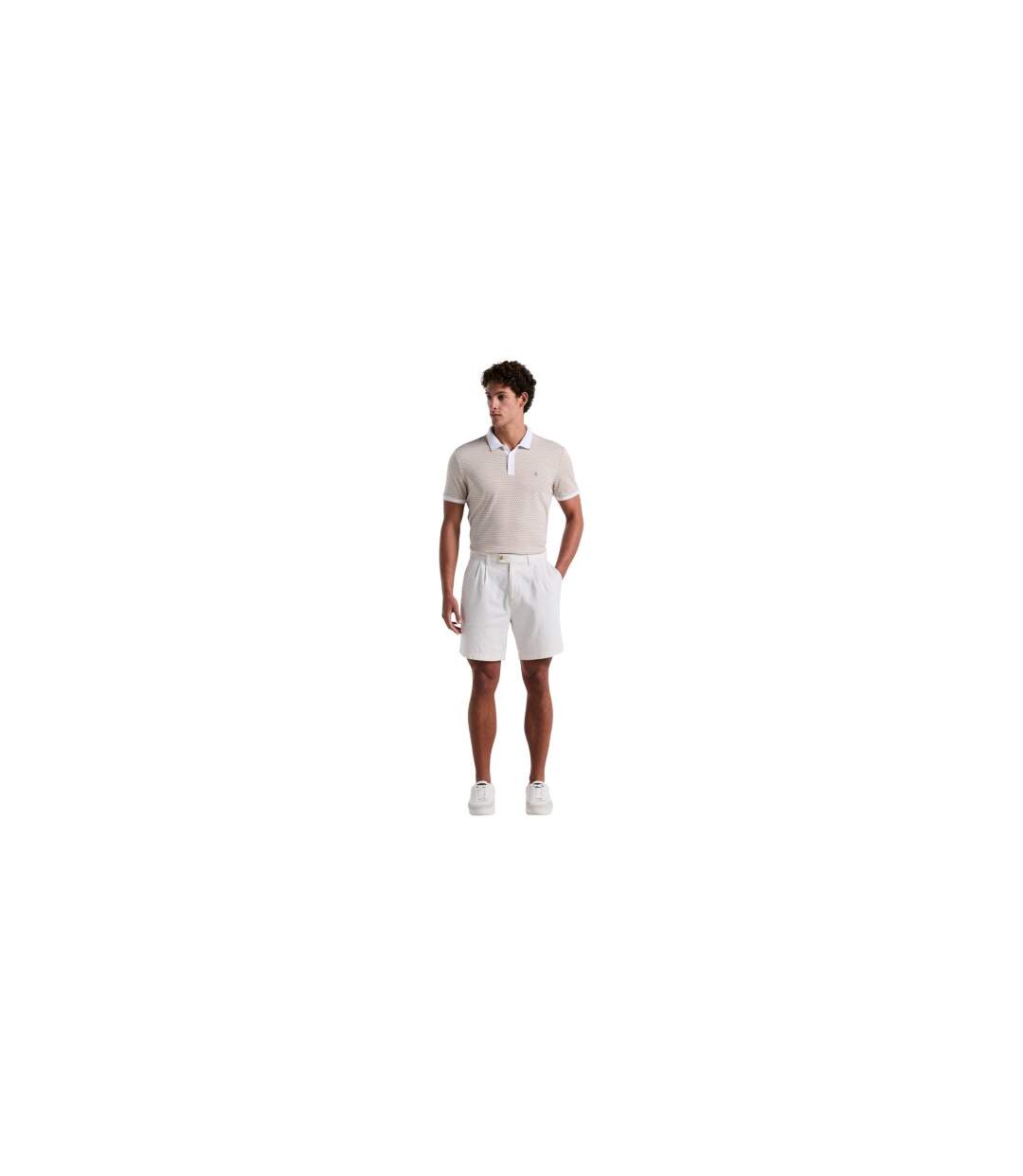 Polo Motif/style Court Homme Crème Original Penguin-1