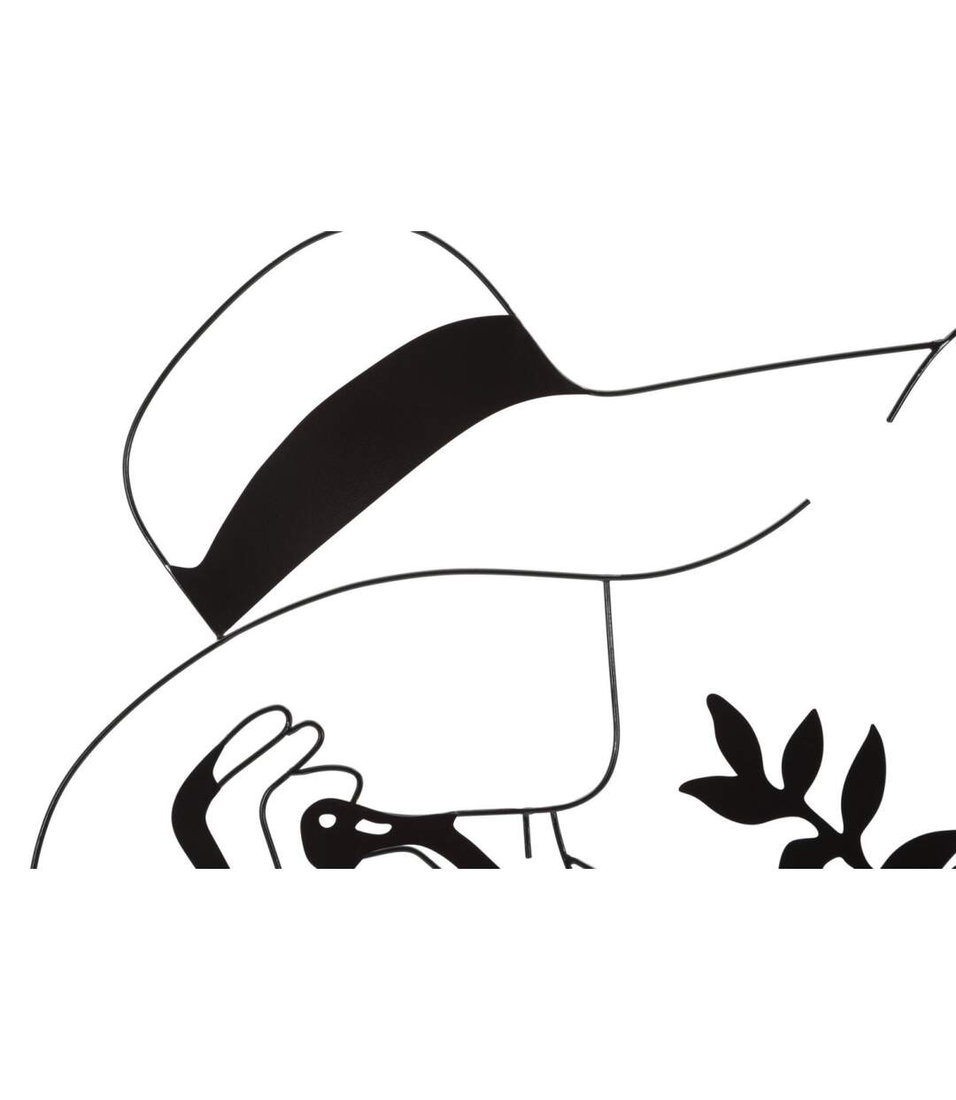 Déco Murale Encadrée en Métal Chapeau 80cm Noir-2
