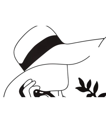 Déco Murale Encadrée en Métal Chapeau 80cm Noir