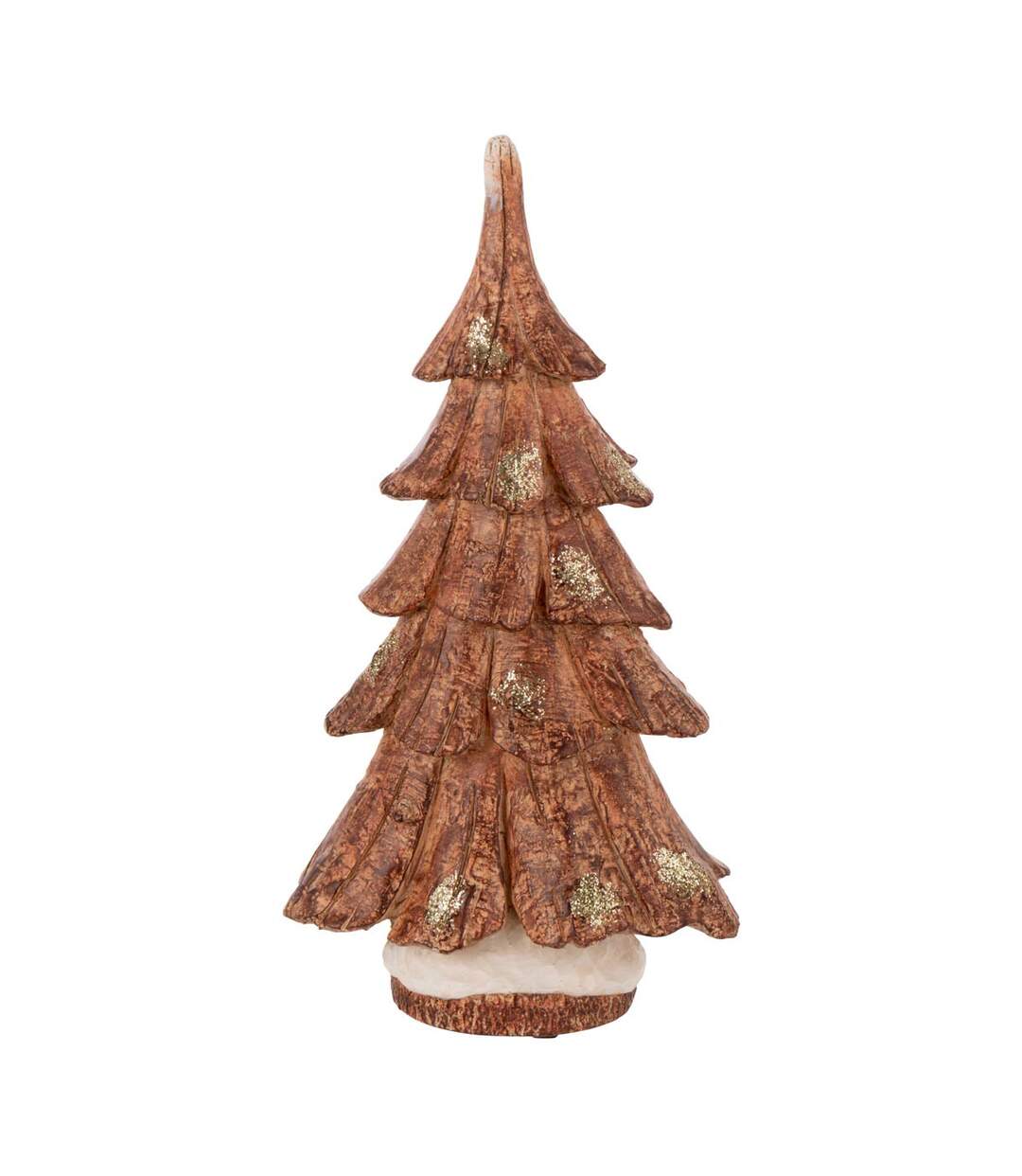 Sapin Déco en Résine Imitation Bois 37cm Marron-1