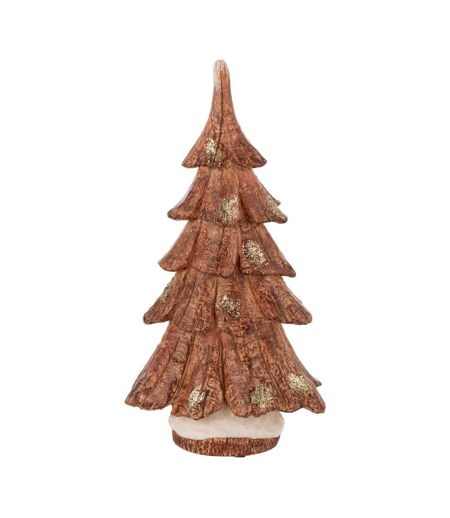 Sapin Déco en Résine Imitation Bois 37cm Marron